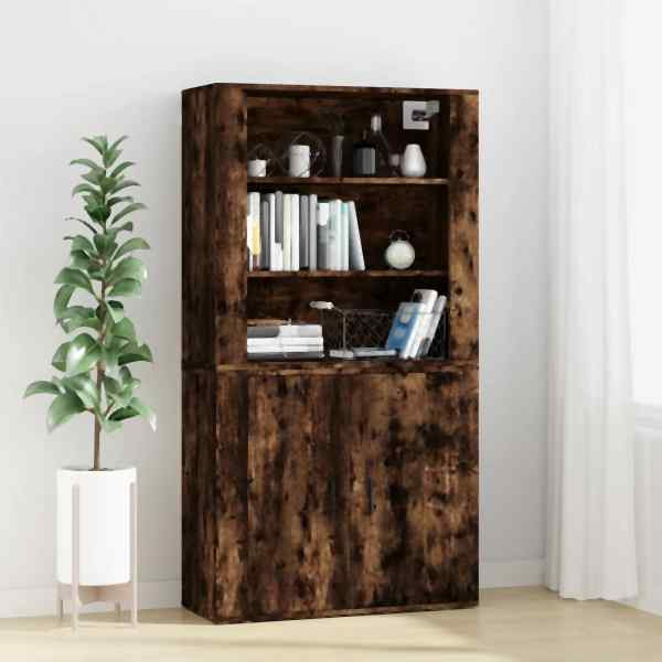 vidaXL Highboard Räuchereiche Holzwerkstoff, 3185364, 8720845822934