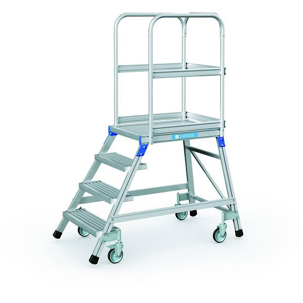 ZARGES Podesttreppe, einseitig 4 Stufen, 41952, 4003866419524