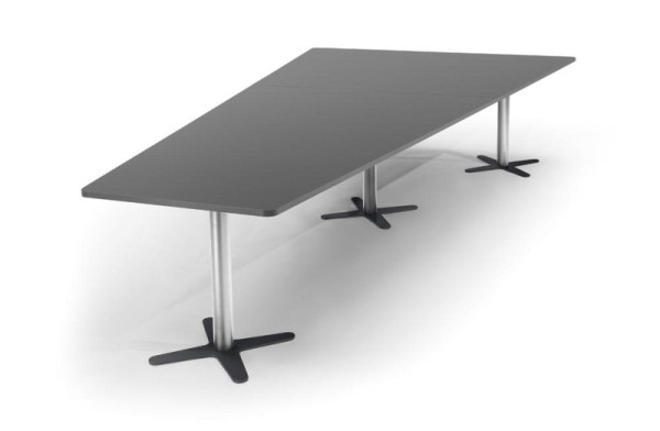 Deskin Konferenztisch DUBLIN, Dekor: Anthrazit, Gestellfarbe: Verchromt / Anthrazit RAL 7016, BxHxT: 3800 x 735 x 1975 mm, 330299