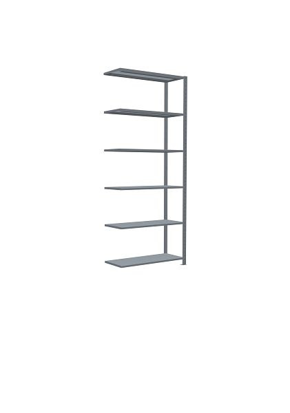 Schulte Anbauregal, Steckregal MULTIplus250, 2500 x 1000 x 400 mm, 6 Fachböden, Kreuzstrebe, verzinkt, 12946