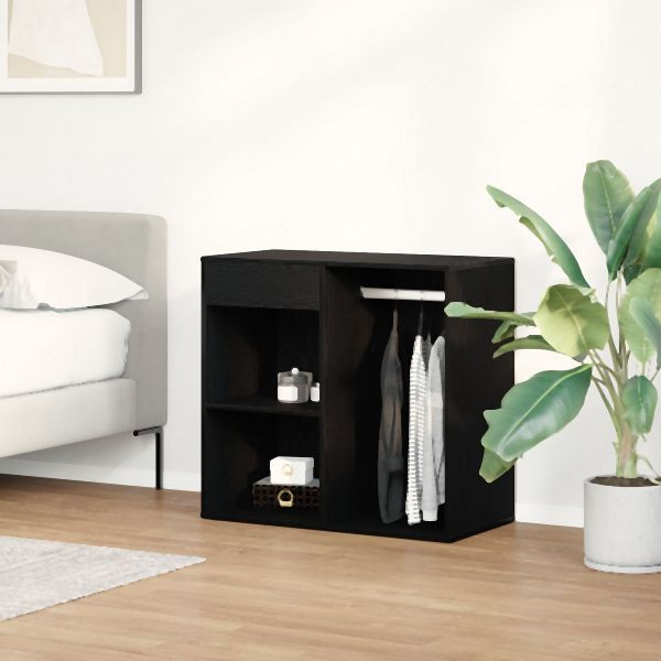 vidaXL Schwarzer Eichen-Kosmetikschrank 80x40x75 cm aus Holzwerkstoff, 862787