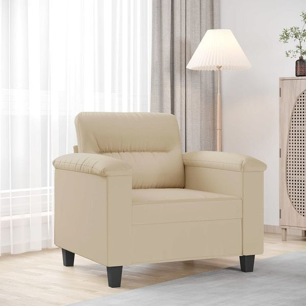 vidaXL Sessel Creme 60 cm Mikrofasergewebe, 359553, 8721012136380