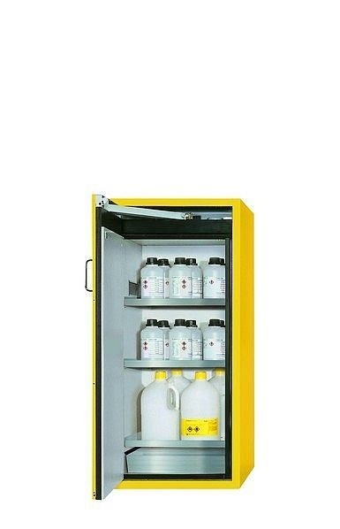 asecos Sicherheitsschrank S-CLASSIC-90, S90.129.060 in sicherheitsgelb RAL 1004 mit 3x Fachboden (Edelstahl), 30238-002-30286