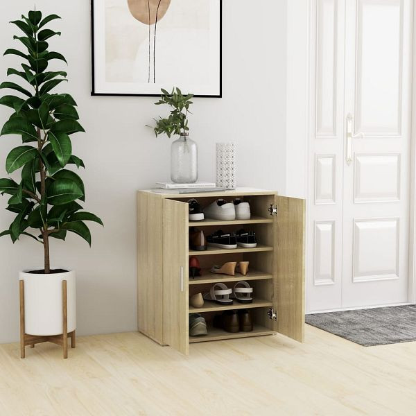 vidaXL Schuhschrank Sonoma-Eiche 60x35x70 cm Holzwerkstoff, 808921