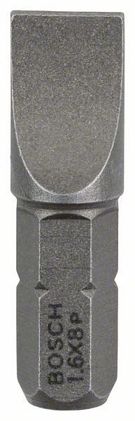 Bosch Schrauberbit Extra-Hart S 1,6 x 8,0, 25 mm, 3er-Pack, VE: 5 Stück, 2607001471