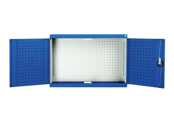 bott cubio Hängeschrank mit Flügeltüren Rückwand mit perfo Lochung BxTxH: 1050 x 325 x 700 mm, RAL 7035/3004, 40031053.24V