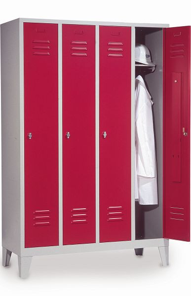 Bedrunka+Hirth Stahlkleiderschrank, 600 x 500 x 1850 mm, Drehriegelverschluß für Vorhängeschloß, 06.01.230