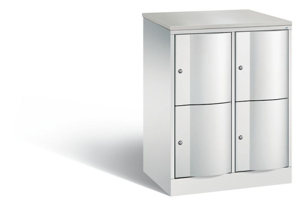 C+P Schließfachschrank Resisto, 4 Fächer, H1077xB772xT540 mm, Grau/DBS Hellgrau, 8472-272 S10038