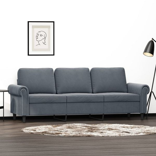 vidaXL 3-Sitzer-Sofa Dunkelgrau 180 cm Samt, Top-Qualität, 359540