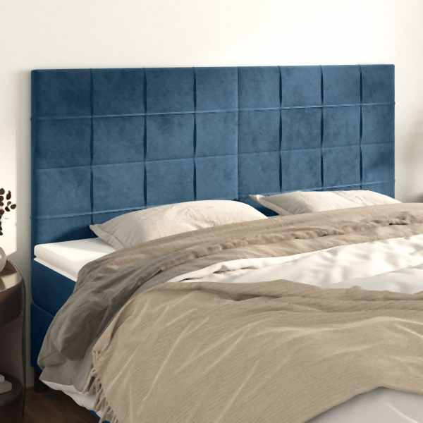 vidaXL Kopfteile 4 Stück Dunkelblau 90x5x78/88 cm Samt, 3116396