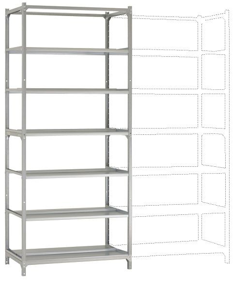 Manuflex Archivdoppel-Grundregal mit 6 Stahlboden-Ebenen, HxBxT = 2250 x 960 x 600 mm, RA2573