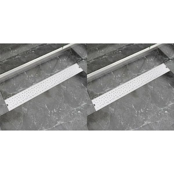 vidaXL Lineare Duschrinnen, Blasen 830 x 140 mm Edelstahl, VE: 2 Stück, 275968, 8718475797470