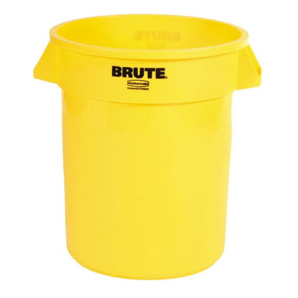 Stein HGS Abfallcontainer -BRUTE- Rubbermaid 75,7 Liter, gelb, mit Deckel, grau, 12577-02