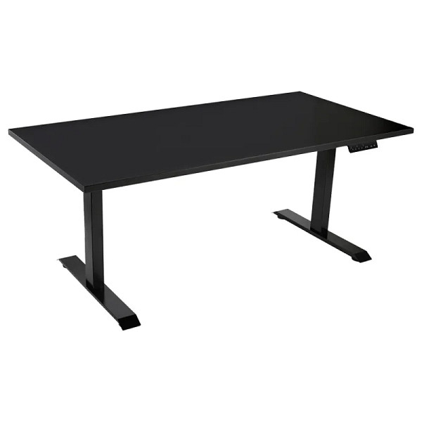 Lüllmann Elektrisch höhenverstellbarer Schreibtisch, 600-1250 x 1800 x 800 mm, schwarz, 114939