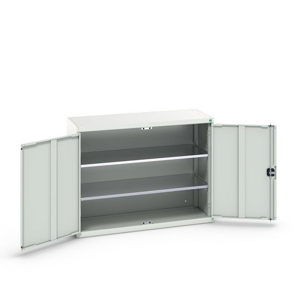 bott verso Flügeltürschrank, mit 2 Fachböden, BxTxH: 1300 x 550 x 1000 mm, Lichtgrau / Lichtgrau, 16926601.16