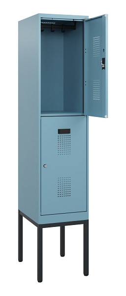 C+P Doppelstock-Spind Evolo PLUS, Gestell, 2 Fächer, 1950x400x500mm, 0010/0010, Zylinderschloss, 0493305-12 S10059