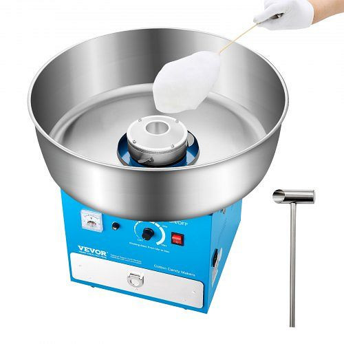 VEVOR elektrische Zuckerwattemaschine 1000W, 52 cm Edelstahlschüssel, Zuckerschaufel & Schublade, ideal für Partys, Blau, TSDRMHTJLSWGP21VKV2