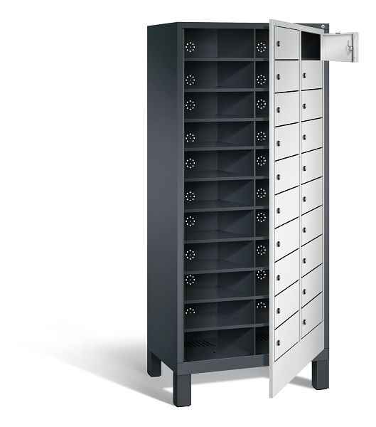 C+P Wäsche-Sammelschrank Evolo, H1850xB810xT500mm, Farbe: Schwarzgrau / Lichtgrau, 48060-210 S10002