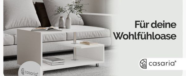 casaria Couchtisch Orlando Weiß 95x55x50cm, 109706