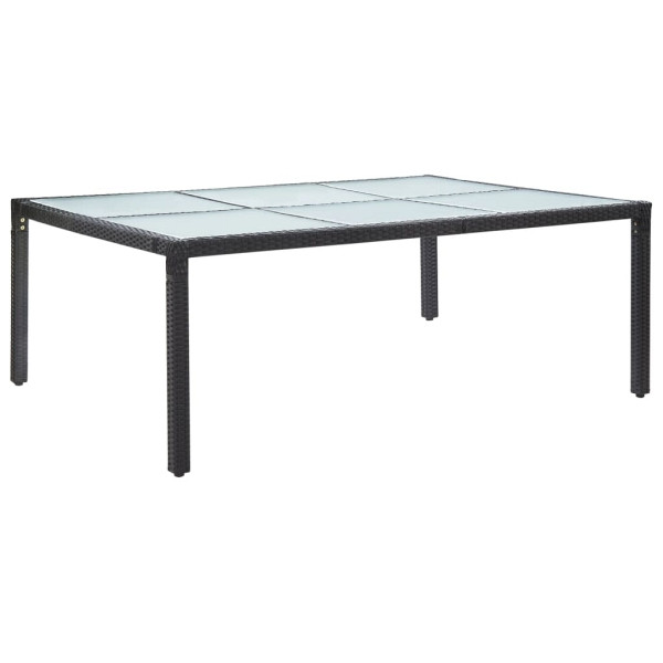 vidaXL Garten-Esstisch Schwarz 200x150x74 cm Poly Rattan, 46129