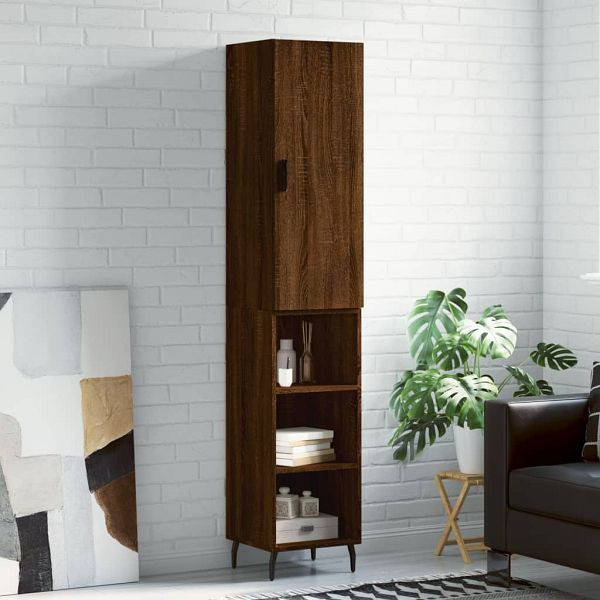 vidaXL Highboard Braun Eichen-Optik 34,5x34x180 cm Holzwerkstoff, 3199000