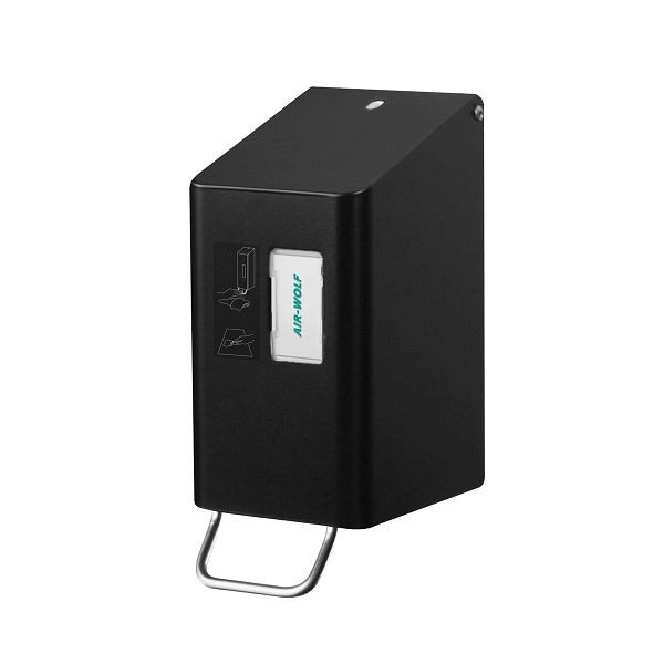 Air Wolf WC-Sitzreiniger, Wandmontage, Schwarz, 250 ml, Edelstahl, Serie Omega, 29-088