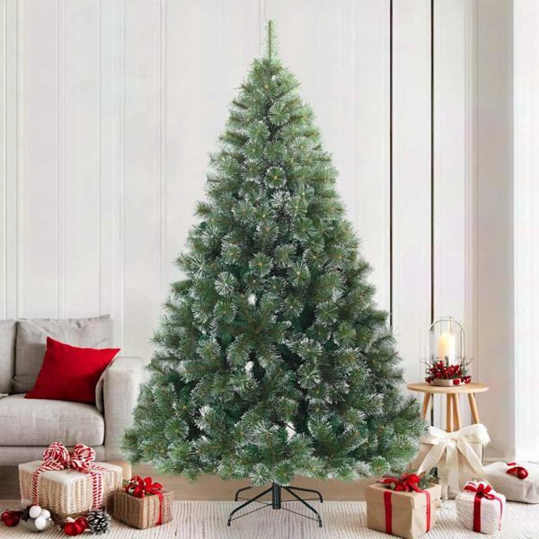vidaXL Moderner künstlicher Klapp-Weihnachtsbaum Schnee flocked Weiß, 42019339