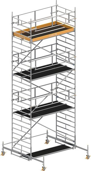 Layher Gerüst Uni Breit P2 SAFETY PLUS mit Doppelgeländer, Max. Plattformhöhe: 6,38 m, 1422106