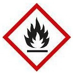 DENIOS GHS 02 Schild, Symbol "Flamme", Folie, selbstklebend, 52 x 52 mm, VE: 10 Bogen à 6 Stück, 193036