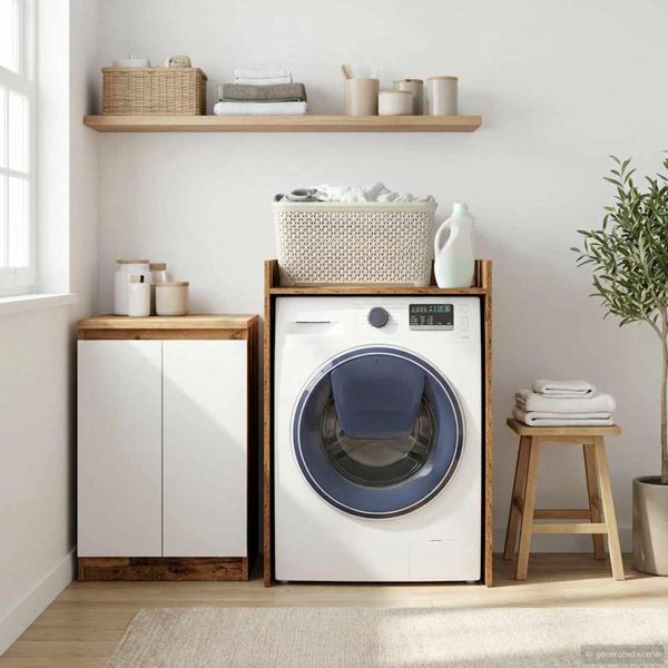 vidaXL Waschmaschinen-Schrank Altholz 67,5 x 62 x 97 cm Holzwerkstoff, 8006814