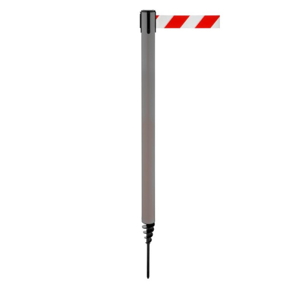 Stein HGS Personenleitsystem -P-Line Outside-, grau, rot/weiß diagonal (schraffiert), mit Sicherheitsverschluss (selbstlösend), 37686-1102