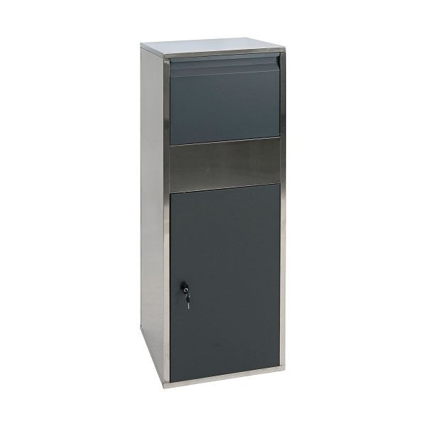 Mendler Paketkasten HWC-G80, Paketbox Standbriefkasten Paketbriefkasten Größe XL, Edelstahl anthrazit, 78624