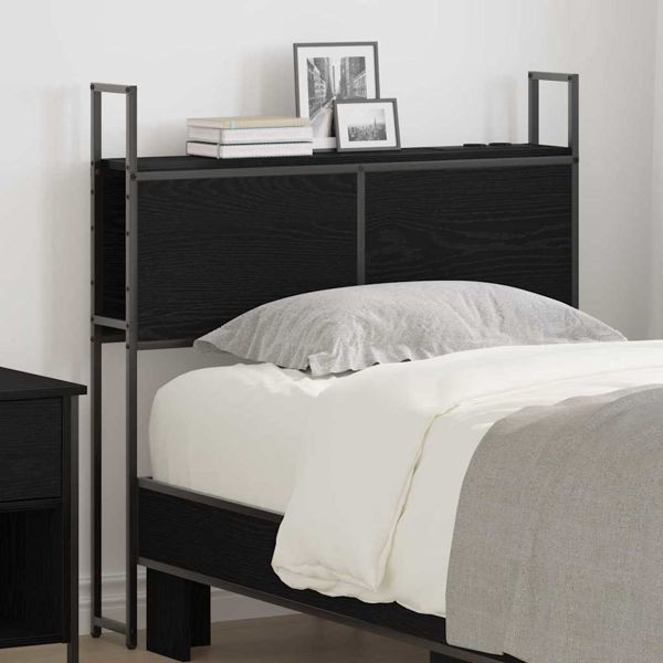 vidaXL Lagerung Kopfteil mit Ladestation Schwarze Eiche 80 cm, 859780