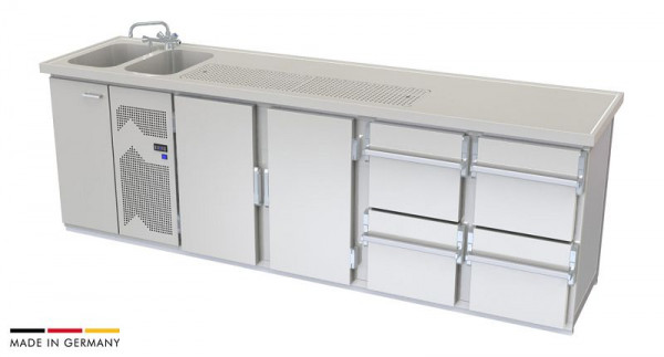 hefa Theke Brillant 28V/2L-TTZZ, Abmaße: 950 x 2.800 x 650/700 mm, Brillant 28V/2L-TTZZ