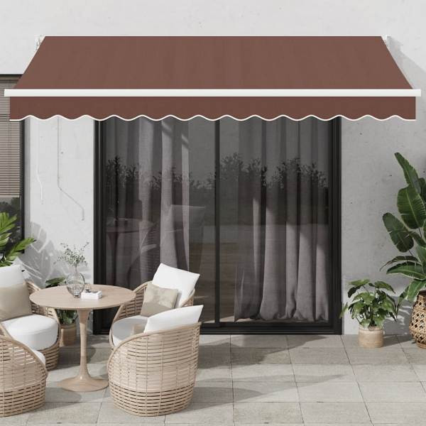vidaXL Markise Automatisch Braun 350x250 cm, Polyester, 3215709