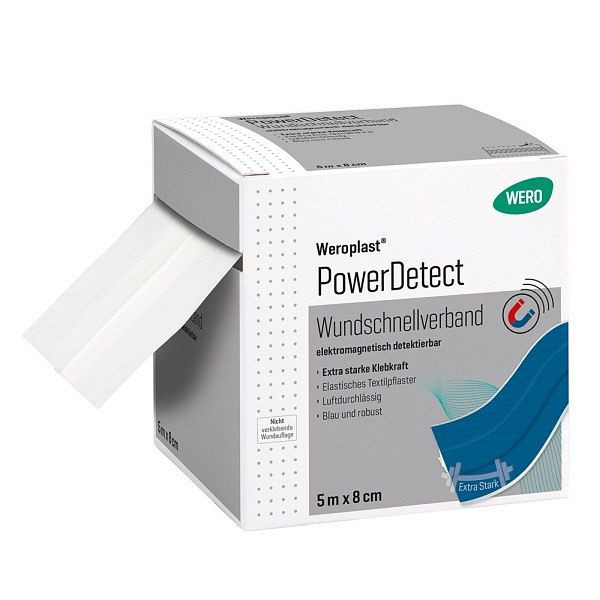 WERO Weroplast PowerDetect Wundschnellverband 5 m x 8 cm, detektierbar, 180706