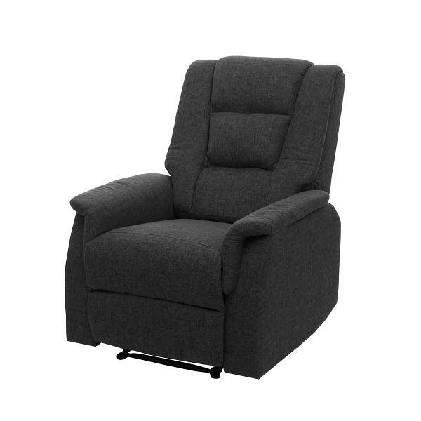 Mendler Fernsehsessel HWC-F23, Relaxsessel Liege Sessel, Stoff/Textil 102x79x96cm, grau inkl. Massage- und Wärmefunktion, 69457+69458