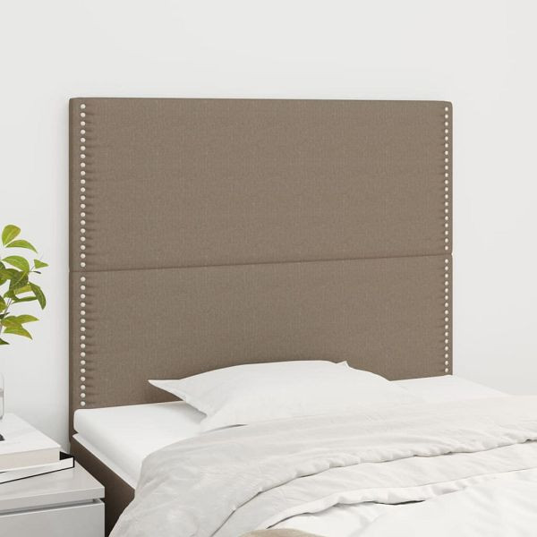 vidaXL Kopfteile 2 Stück Taupe 100x5x78/88 cm Stoff, 3116186