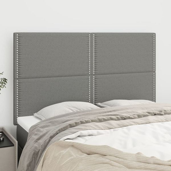 vidaXL Kopfteile 4 Stück Dunkelgrau 72x5x78/88 cm Stoff, 3116191