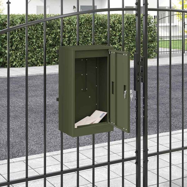 vidaXL Briefkasten Olivgrün 30 x 23 x 55 cm Stahl, 874950