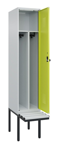 C+P Spind Evolo PLUS, 1 Abteile, 2120x400x815mm, 7035/0024, Haken 4, Drehriegel, Sitzfläche Kunststoff, Trennwand, 0490407-12F S10069