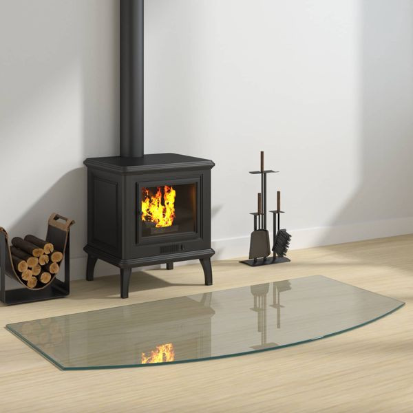 vidaXL Feuerstelle Glasplatte Transparent 120 x 60 cm Glas, 353879