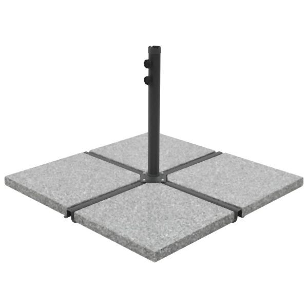 vidaXL Sonnenschirm-Gewichtsplatte Granit 25 kg Quadratisch Grau, 45070