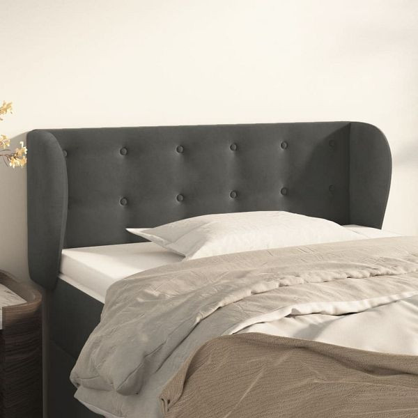 vidaXL Kopfteil mit Ohren Dunkelgrau 83x23x78/88 cm Samt, 3117609