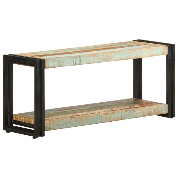 vidaXL TV-Schrank 90x30x40 cm Altholz Massiv, gemischte Farbgebung, 321979