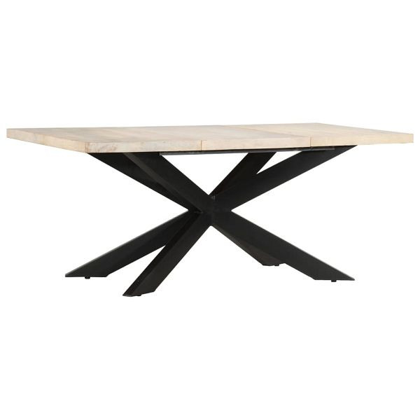 vidaXL Esstisch 180 x 90 x 76 cm Massives Gebleichtes Mangoholz, 285964