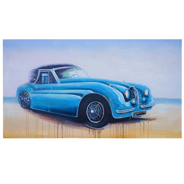 Mendler Ölgemälde Oldtimer, 100% handgemaltes Wandbild Gemälde XL, 140x80cm, 51271