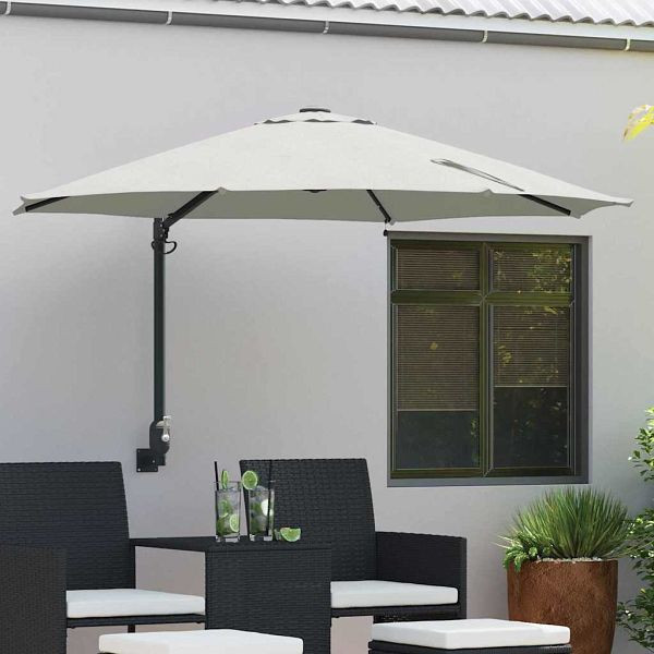 vidaXL Gartenparasol Beige und Schwarz 248 x 248 x 148 cm, 42003243