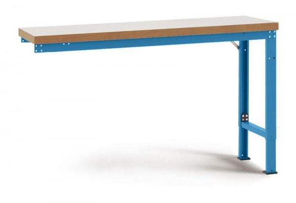 Manuflex Anbauwerkbank PROFI Spezial mit Kunststoffplatte, BxTxH = 1750 x 700 x 740-1040 mm, Lichtblau, WP7029.5012