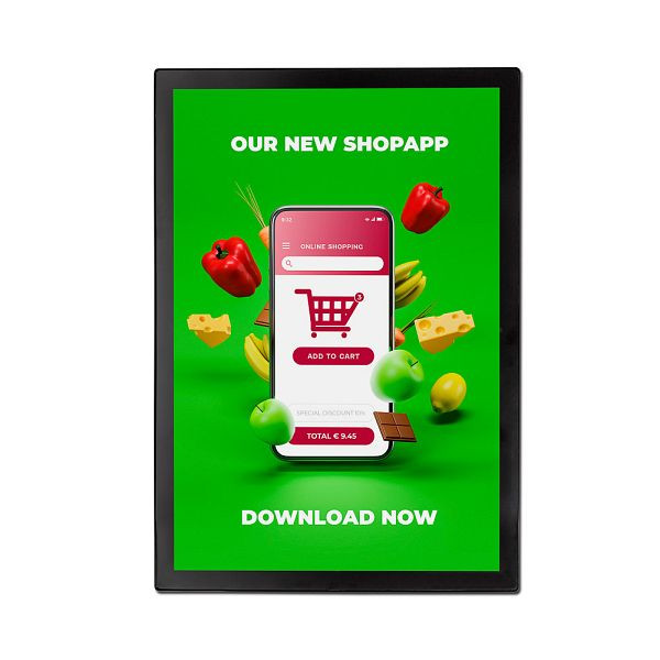 Showdown Displays Magnetischer Leuchtrahmen Slim A2 Schwarz, PEFA2C9005